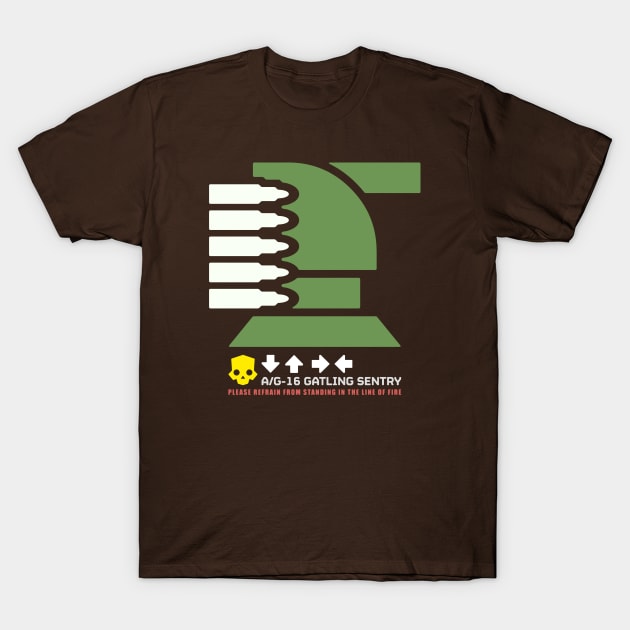 HD2 Stratagem - A/G-16 Gatling Sentry T-Shirt by HtCRU